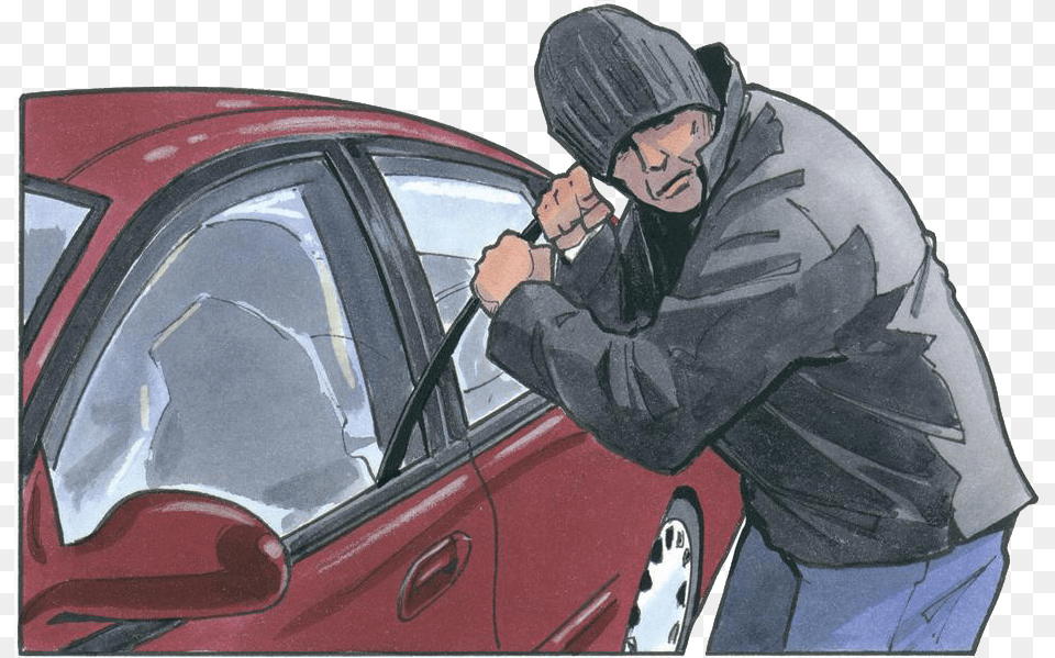 Broken Car Theft Car, Adult, Person, Man, Male Free Transparent Png