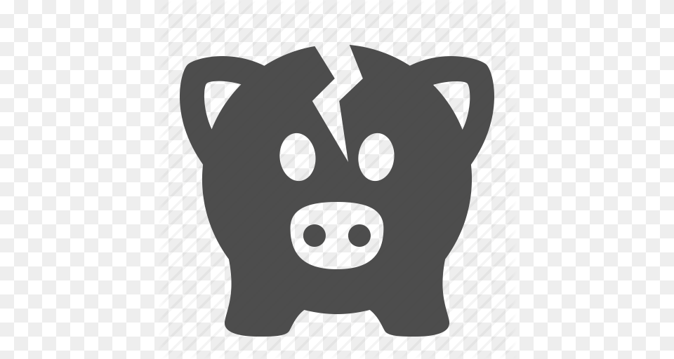 Broken Cracked Economy Finance Money Piggy Bank Savings Icon, Stencil, Adult, Bride, Female Free Transparent Png