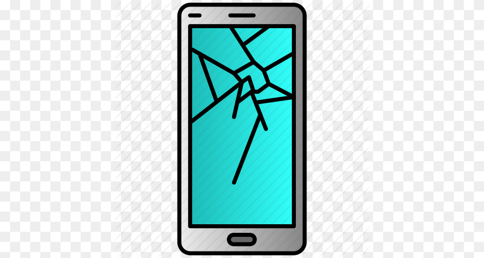 Broken Cracked Phone Screen Shattered Icon, Electronics, Mobile Phone Free Png