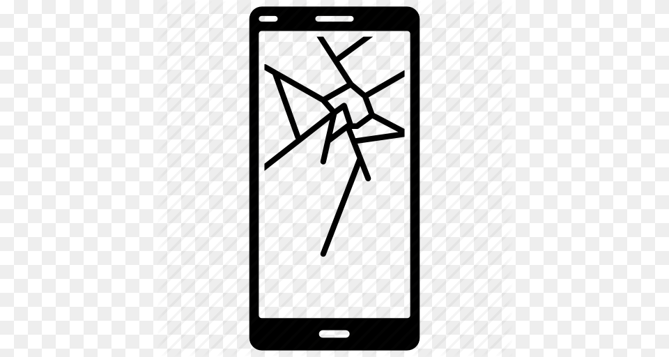 Broken Cracked Phone Screen Shattered Icon Png