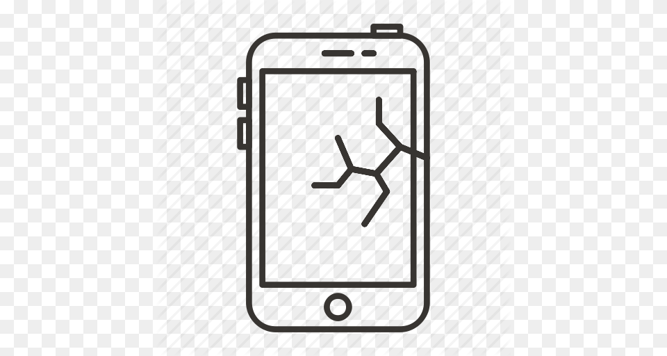 Broken Display Iphone Mobile Phone Screen Smartphoe Icon, Electronics, Mobile Phone, Gate Png