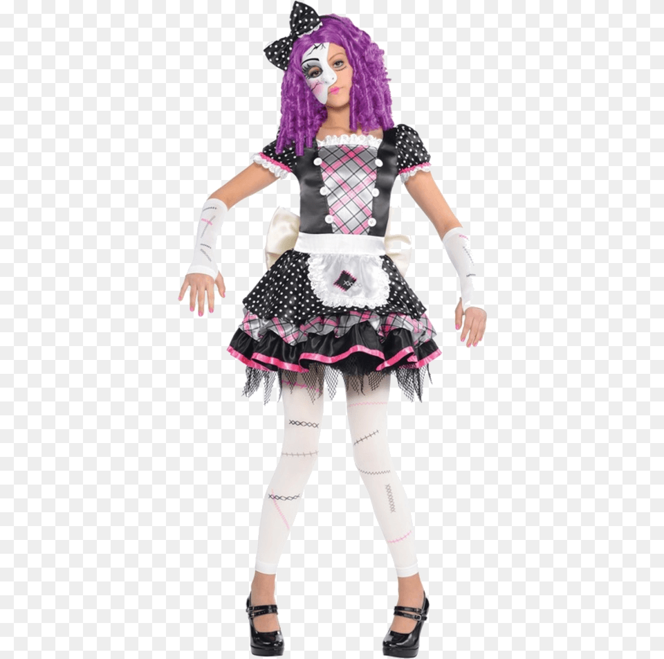 Broken Doll Halloween Costume, Clothing, Person, Purple, Face Free Png