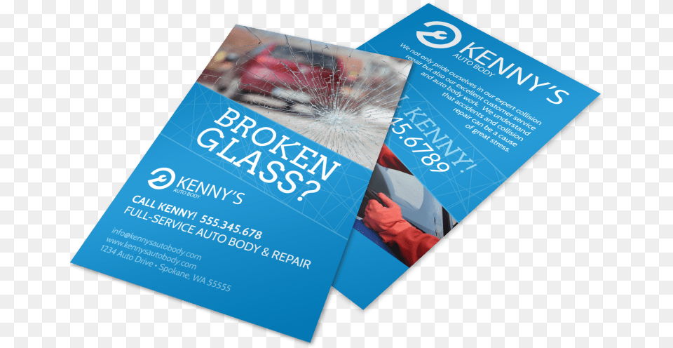 Broken Glass Auto Repair Flyer Template Preview Flyer, Advertisement, Poster, Person, Business Card Free Png Download