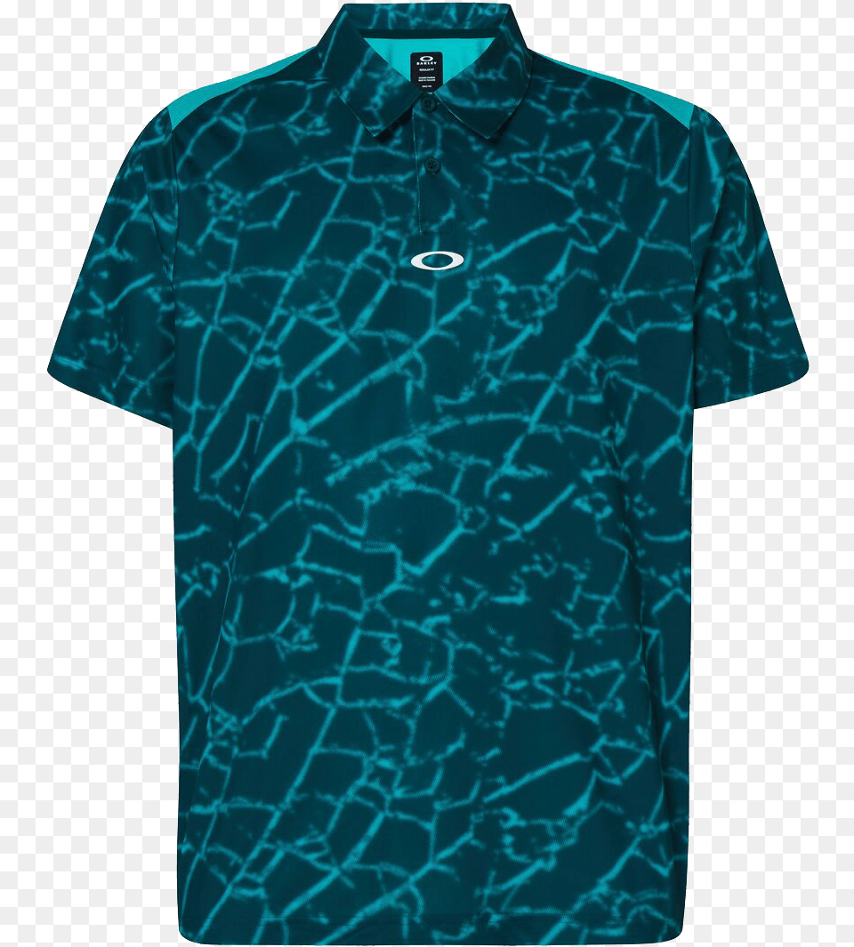 Broken Glass Print Polo Polo Shirt, Clothing, T-shirt, Turquoise Free Transparent Png
