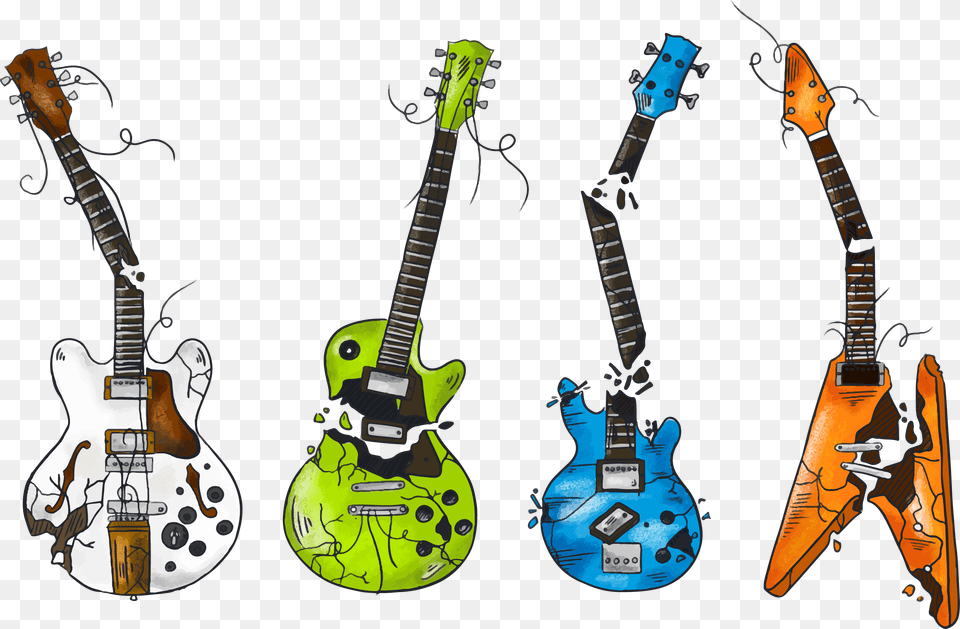 Broken Guitar, Bass Guitar, Electric Guitar, Musical Instrument Free Png