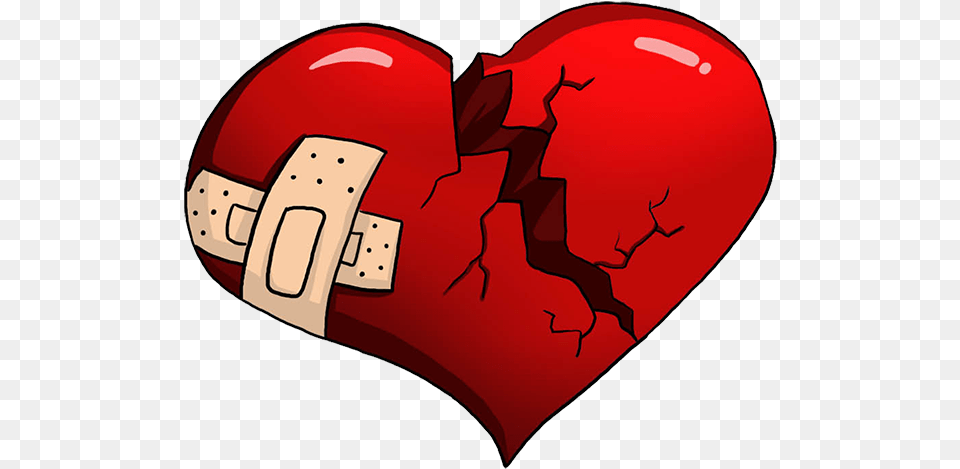 Broken Heart Broken Heart With Bandaid Png