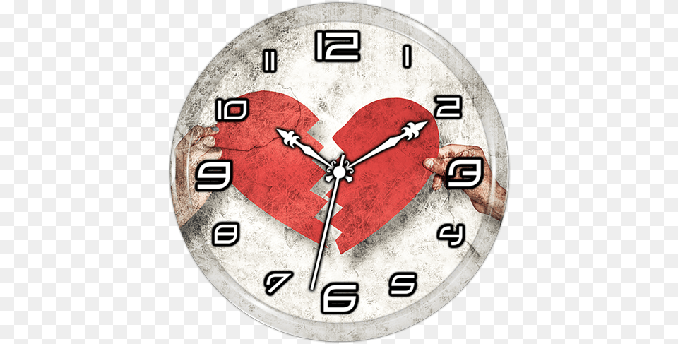 Broken Heart Clock Live Wp 1 Broken Heart Clock, Wall Clock Free Png Download
