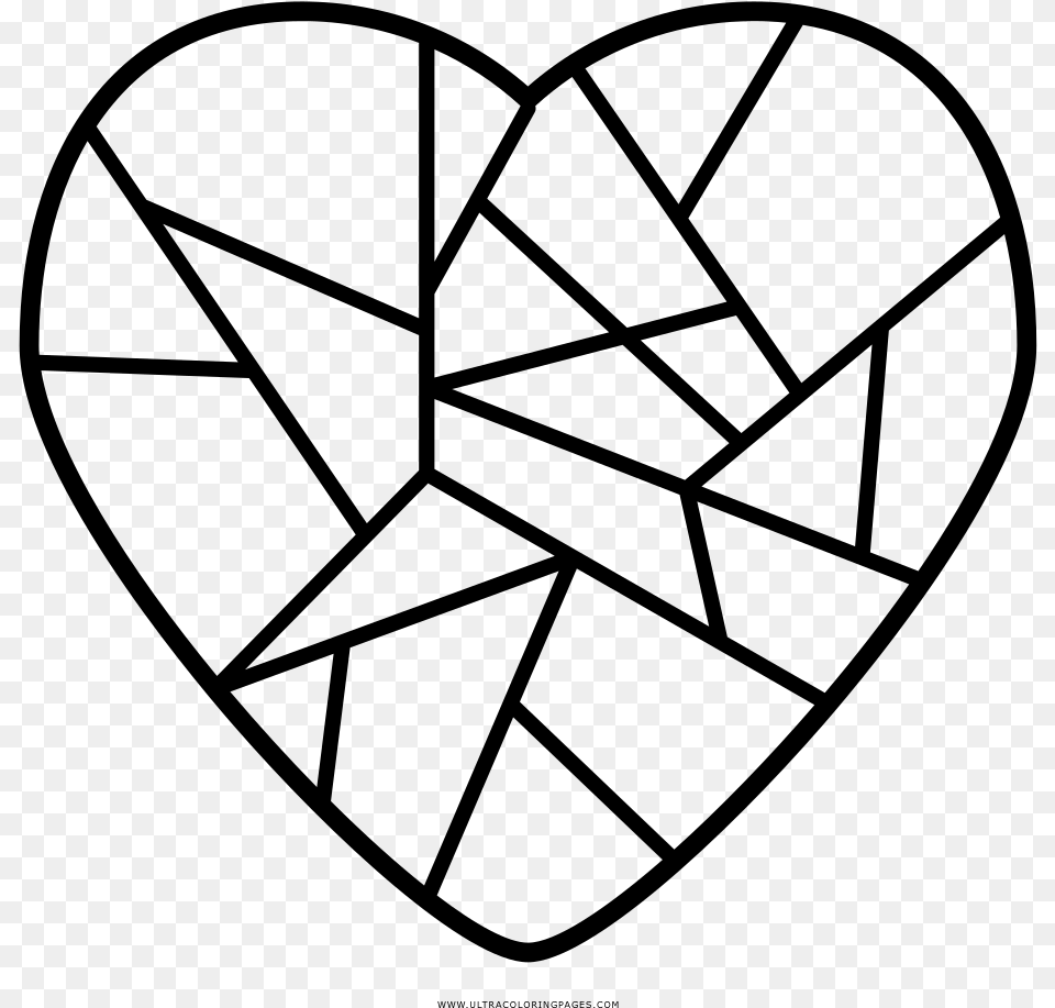 Broken Heart Coloring, Gray Png Image