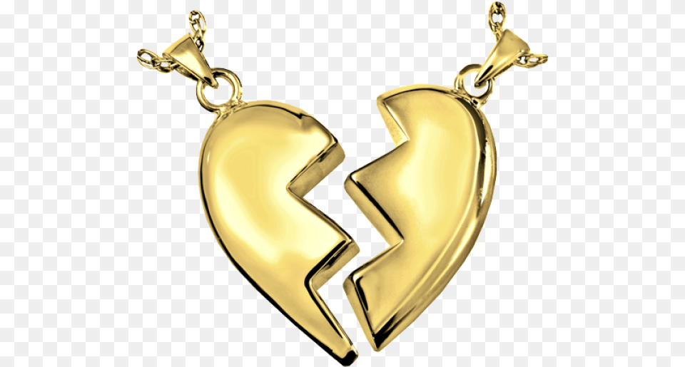 Broken Heart Cremation Jewelry Gebroken Hart Goud, Accessories, Pendant, Gold, Locket Free Png