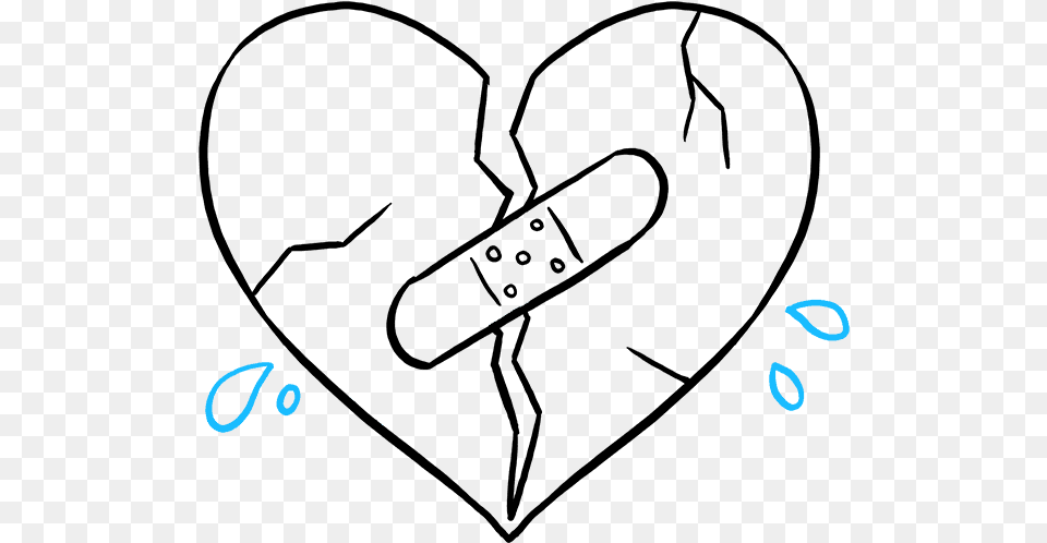 Broken Heart Drawings Easy, Text Free Png