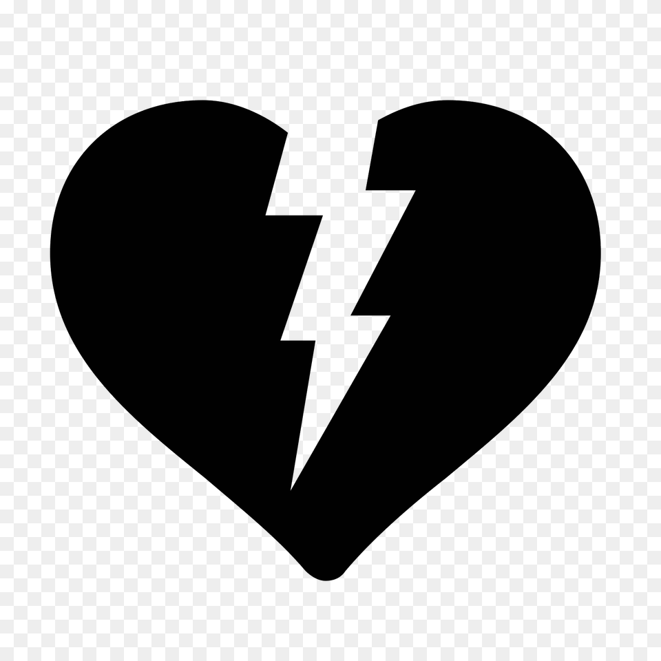 Broken Heart Icon, Gray Png