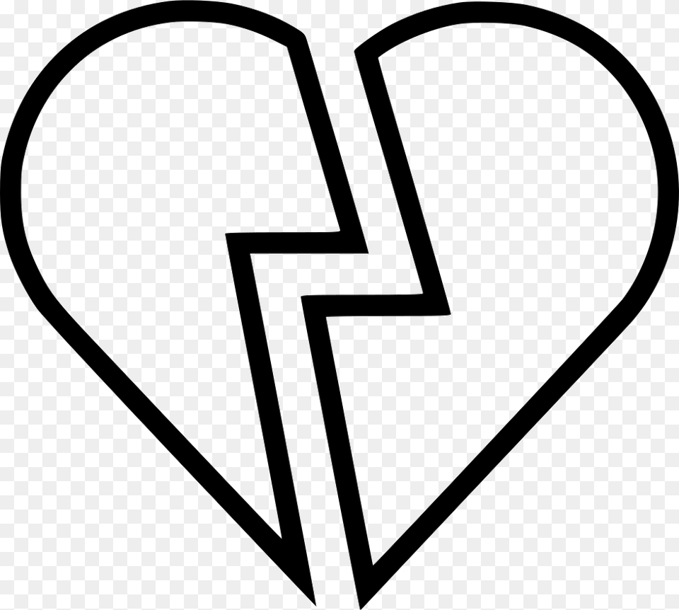 Broken Heart Icon, Stencil, Text Free Transparent Png