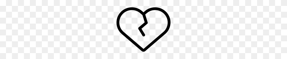 Broken Heart Icons Noun Project, Gray Png Image