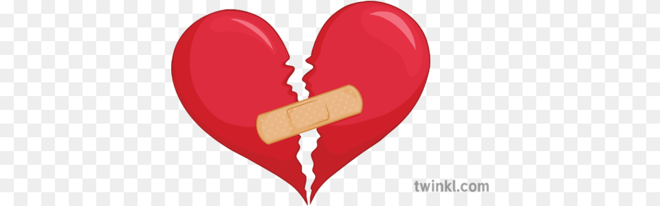 Broken Heart Illustration Twinkl Broken Heart With Plaster, Bandage, First Aid Free Png