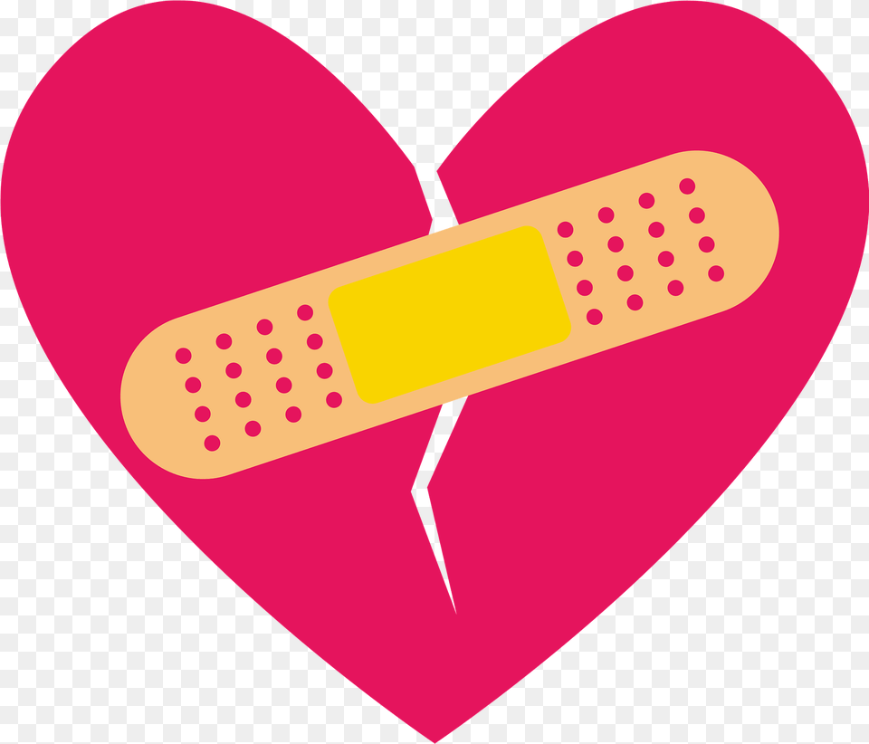 Broken Heart Is Repaired With A Bandage Clipart Medical Supply, First Aid Free Png