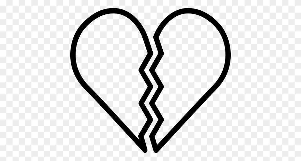 Broken Heart Shapes Icon, Gray Png Image