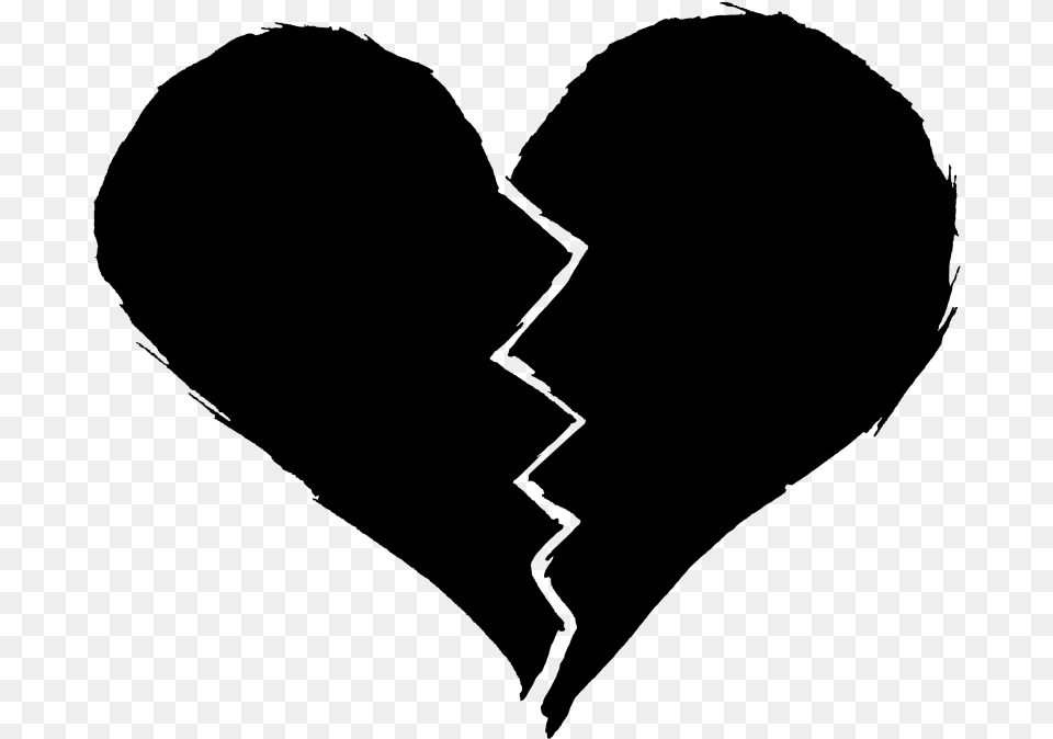 Broken Heart Vector, Gray Free Png Download