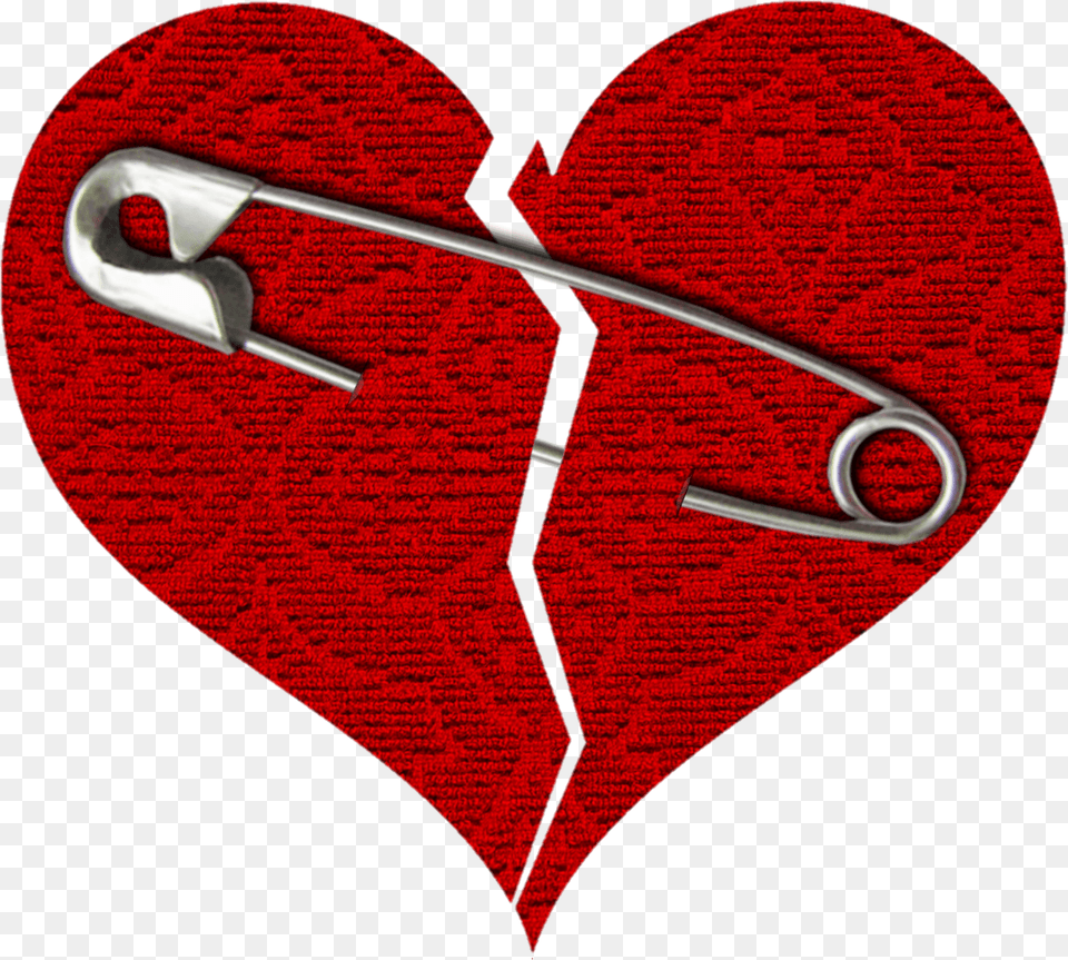 Broken Heart With Pin Clipart Png