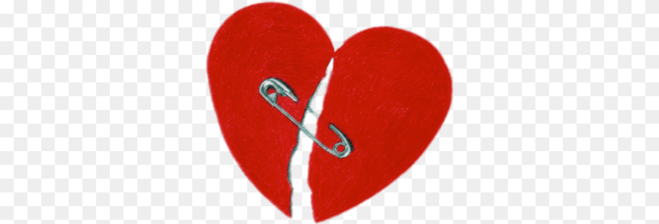 Broken Heart With Safety Pin Stickpng Red Aesthetic Stickers, Symbol Free Transparent Png