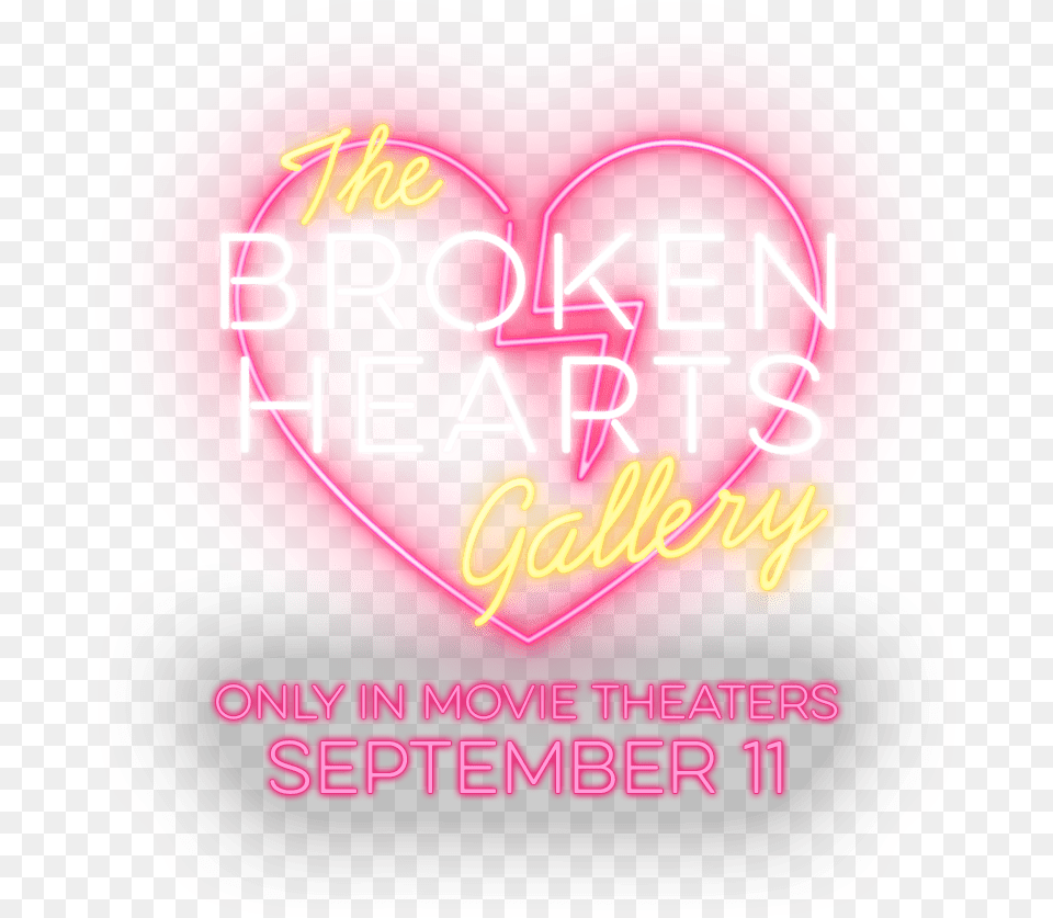 Broken Hearts Gallery Movie Synopsis Heart, Light, Neon, Can, Tin Png