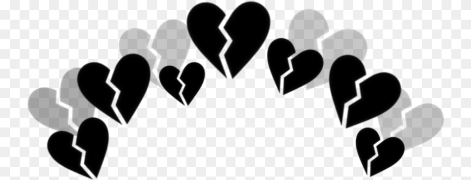 Broken Hearts Heart Freetoedit Brokenheart Tumblr Black Broken Hearts, Gray Png