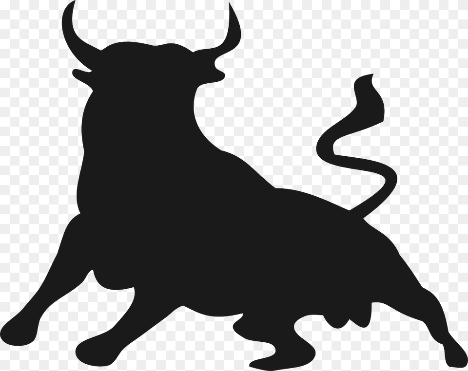 Broken Horn Rodeo, Silhouette, Stencil, Animal, Bull Png Image