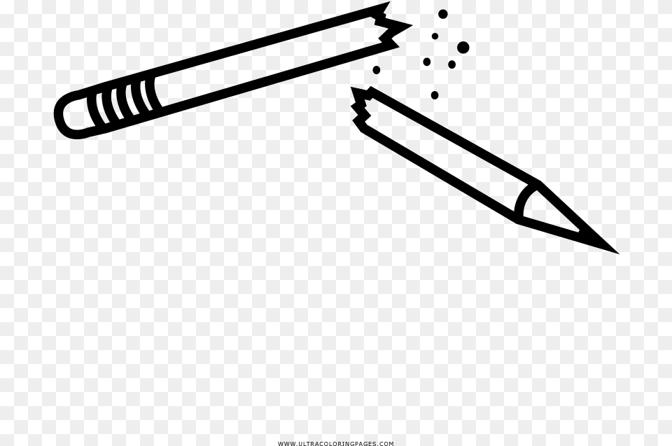 Broken Pencil Coloring, Gray Free Png