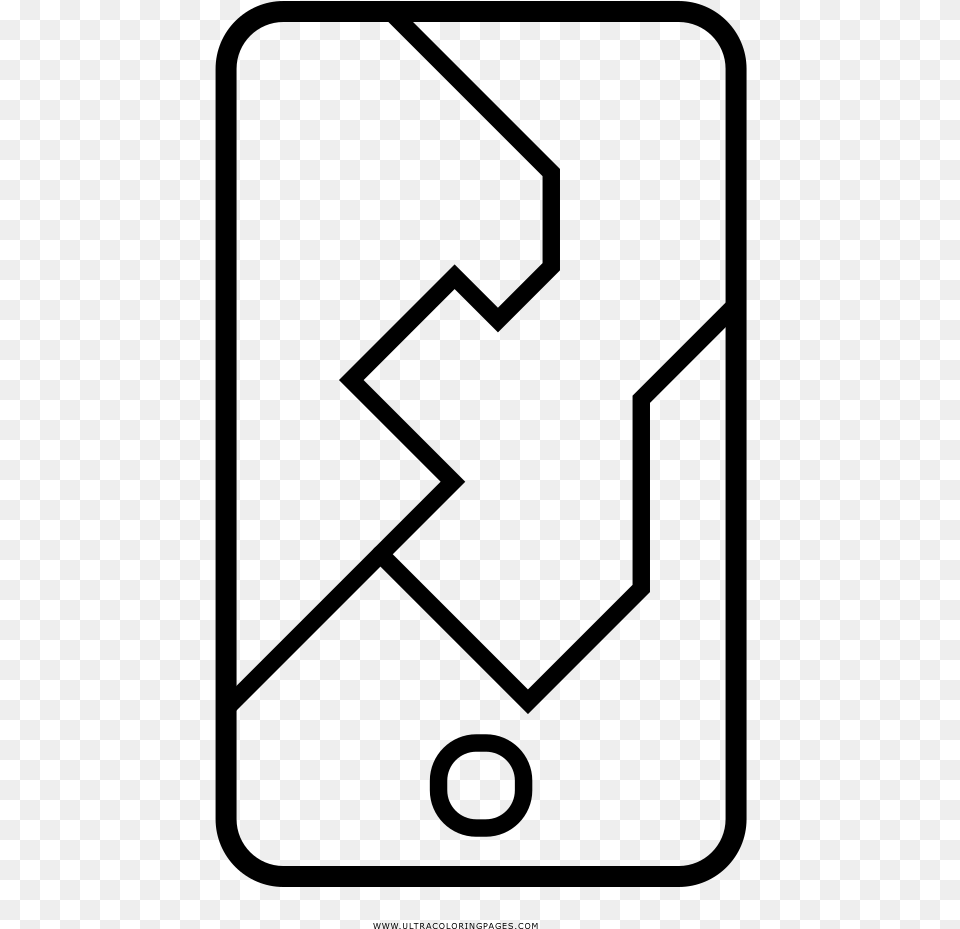 Broken Phone Coloring Page, Gray Free Png Download