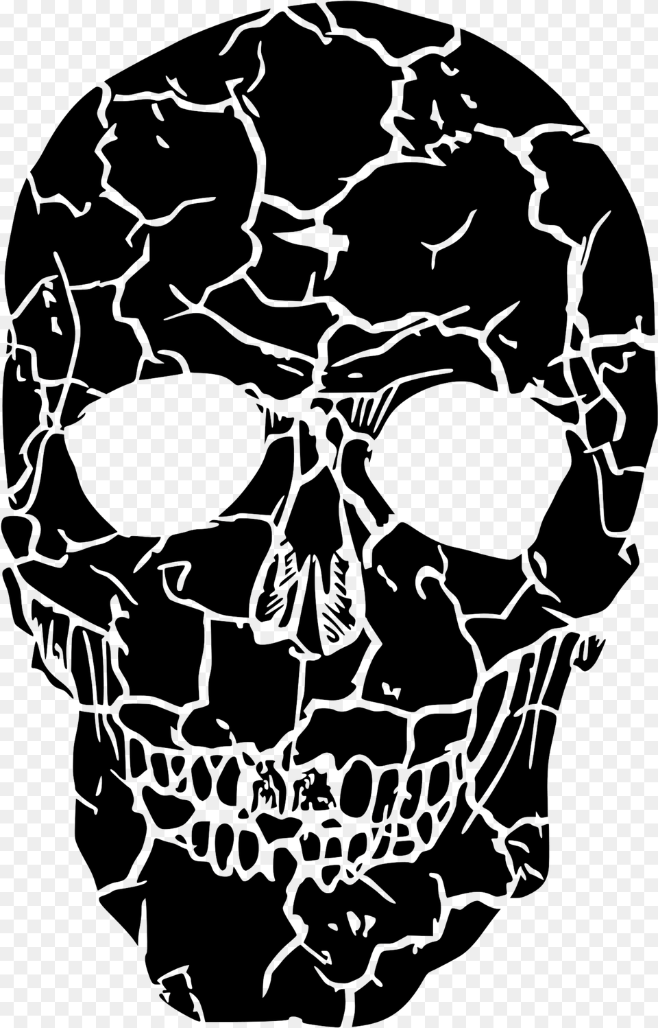 Broken Skull Broken Skull, Stencil, Person Free Transparent Png