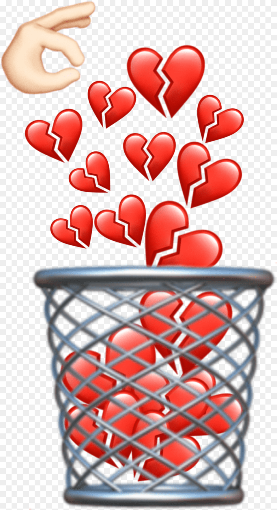 Brokenheart Trash Dump Brokenlove Nolove Trash Can Emoji, Heart, Balloon, Food, Ketchup Free Transparent Png