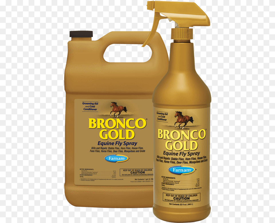 Bronco Gold Equine Fly Sprayclass Equine Fly Spray, Animal, Horse, Mammal, Bottle Png Image
