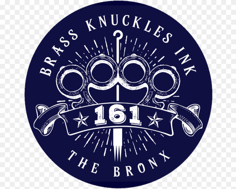 Bronx Tattoo Studio Brass Knuckles Ink New York, Logo, Emblem, Symbol, Disk Png Image
