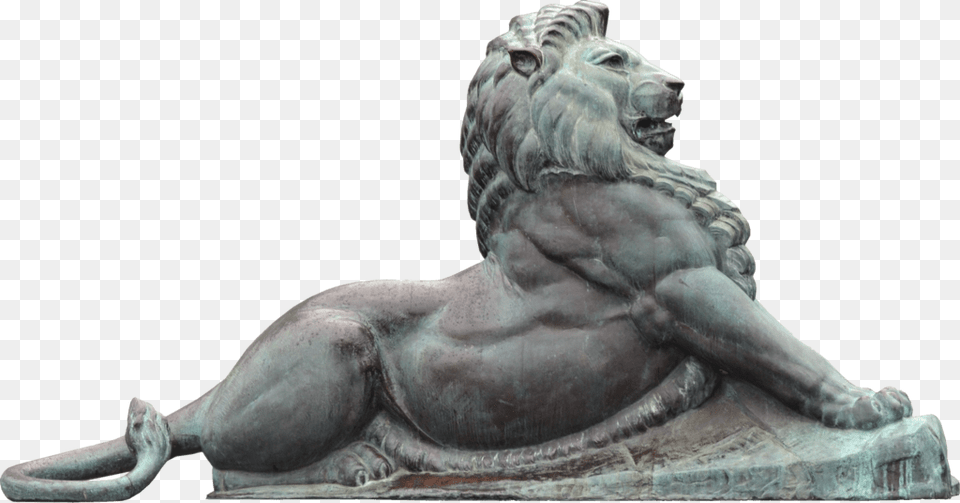 Bronze Lion Side View, Animal, Mammal, Wildlife, Archaeology Free Transparent Png