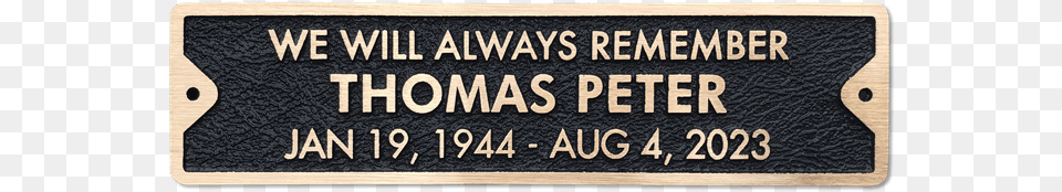 Bronze Memorial Plaque For Bench Agricultural Engineering, Text Free Png Download