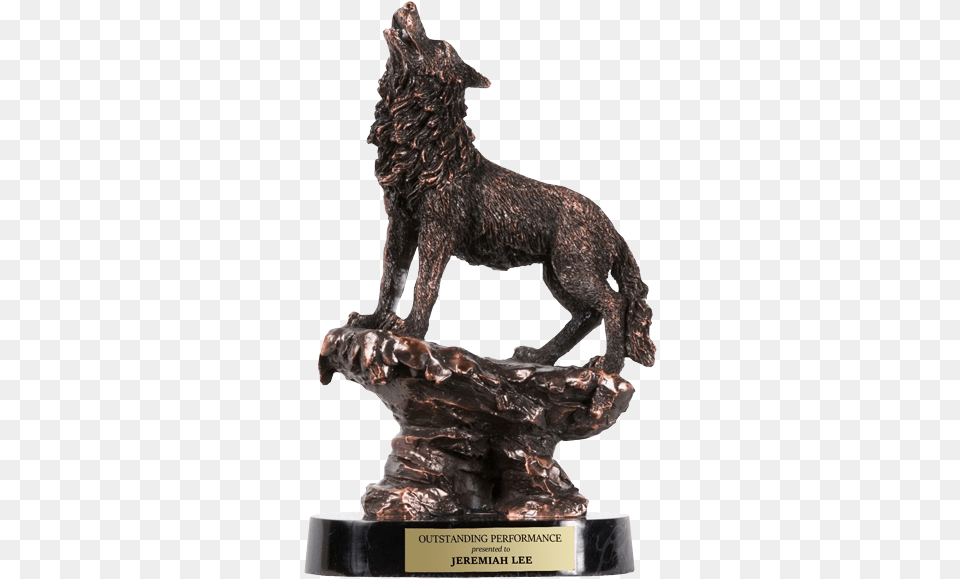 Bronze Mountaintop Wolf Trophy Paradise Awards Animal Figure, Kangaroo, Mammal Free Transparent Png