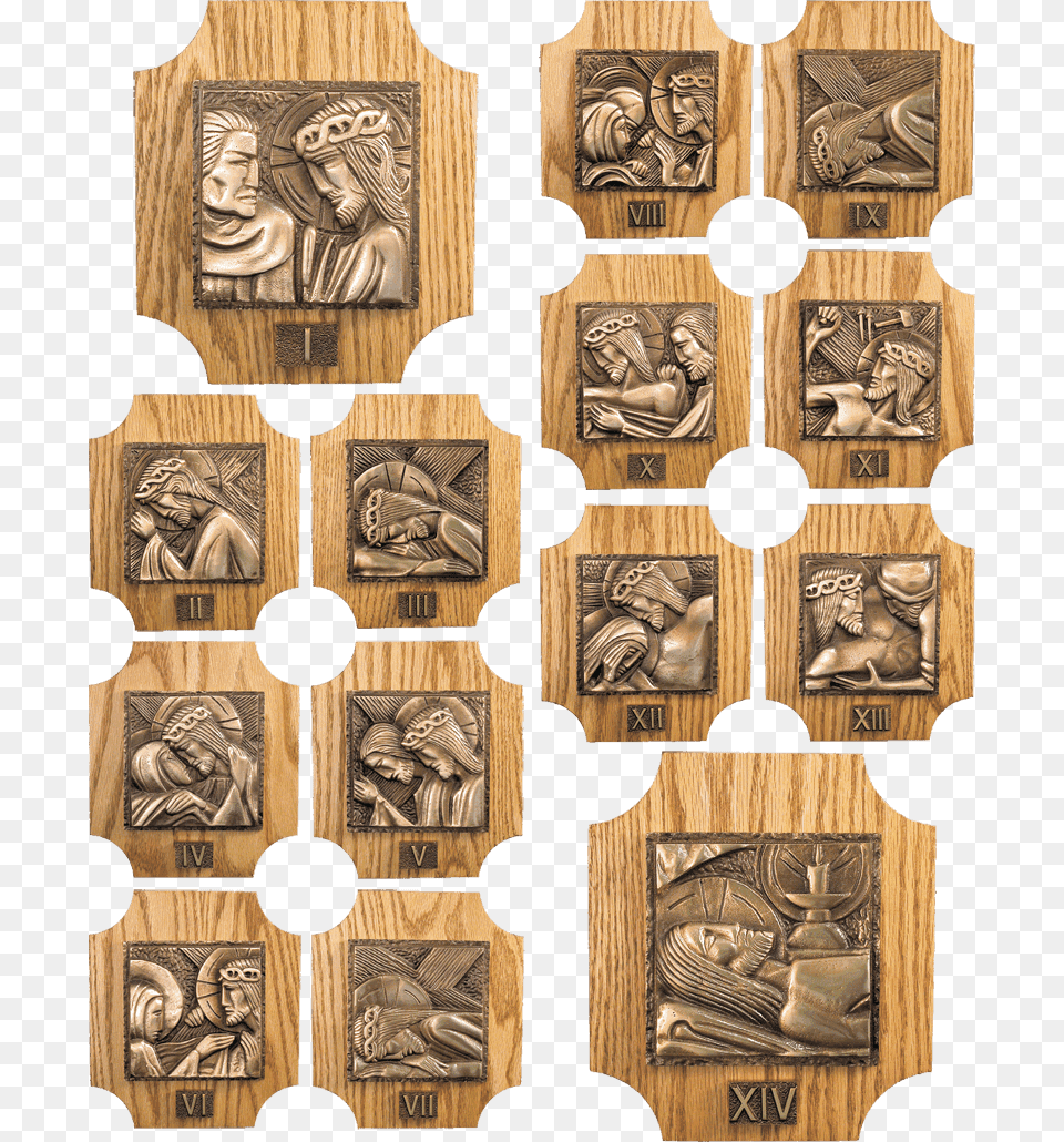 Bronze On Wood Stations Of The Cross Gift Image Plywood, Symbol, Emblem, Person, Baby Png