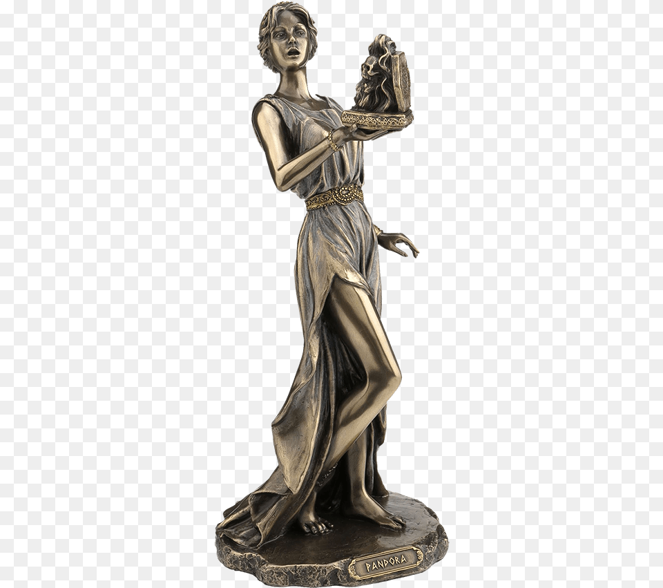 Bronze Pandora Statue Sculpture, Adult, Female, Figurine, Person Png