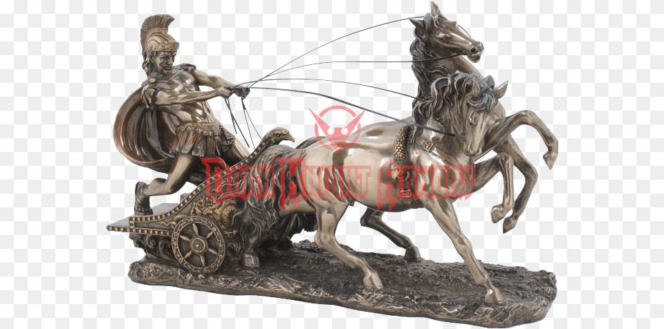 Bronze Roman Chariot Statue Download Roman Chariot Two Horses, Person, Animal, Horse, Mammal Free Transparent Png
