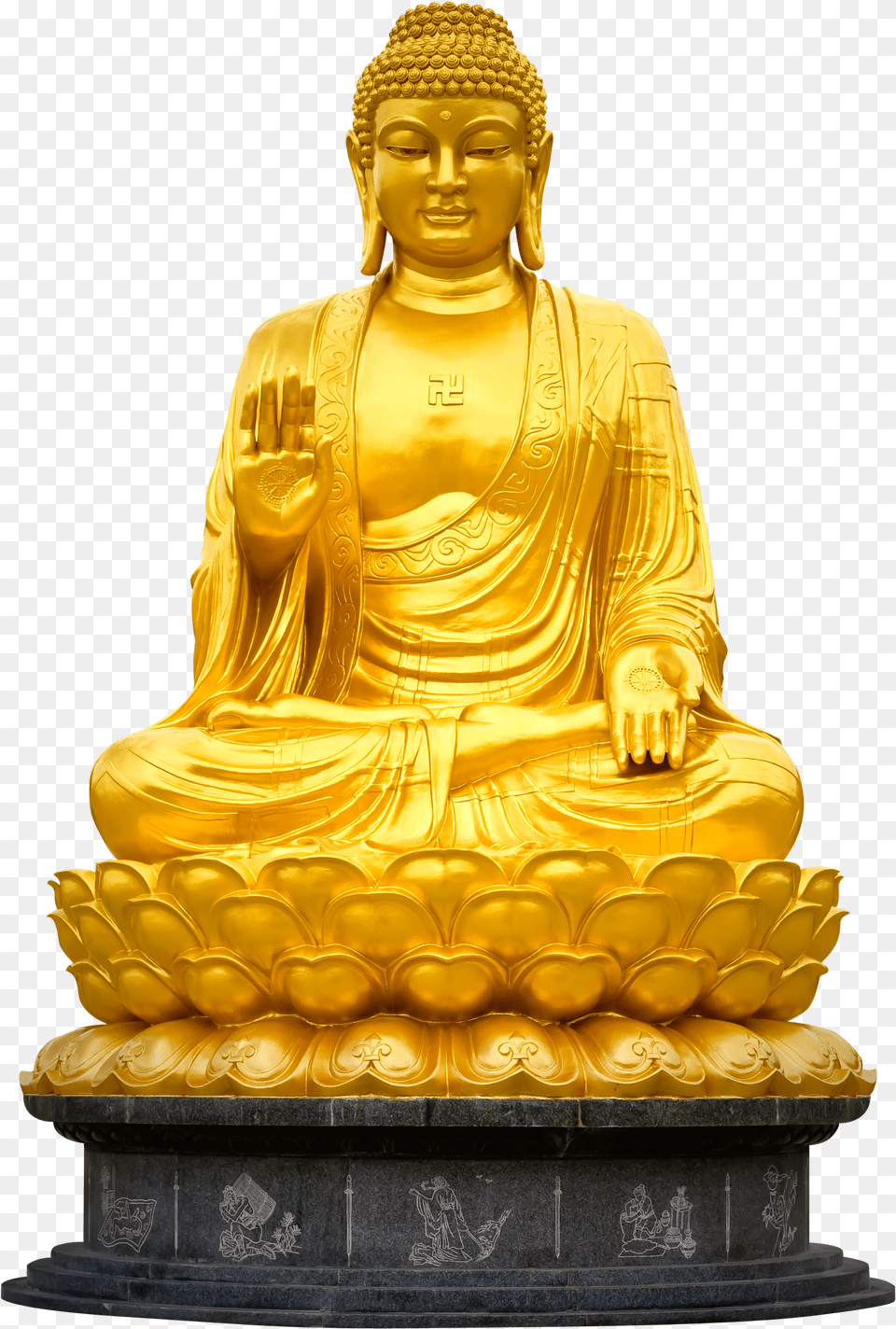 Bronze Sculpture Gautam Buddha Golden Statue Png Image