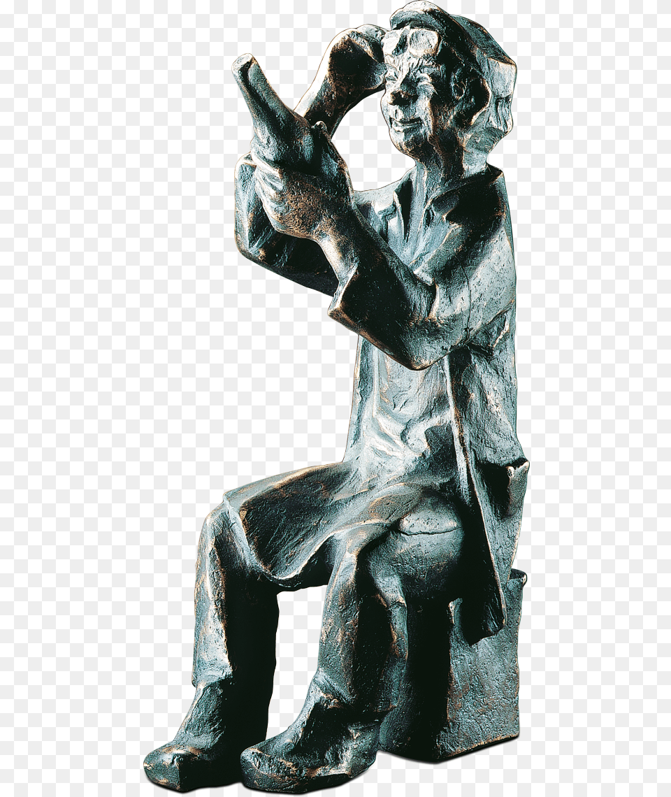 Bronzefigur Etikettenleser Von Theophil Steinbrenner Statue, Art, Bronze, Adult, Male Free Png