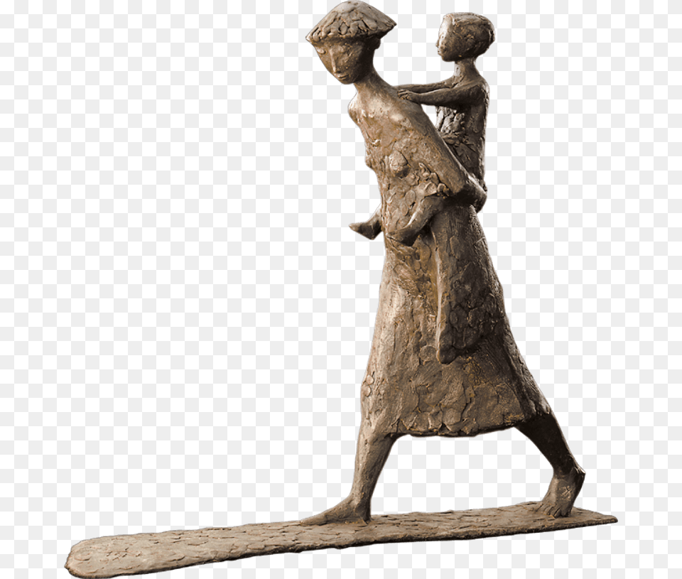 Bronzefigur Huckepack Von Manfred Welzel Sculptures Manfred Welzel, Figurine, Person, Archaeology, Art Free Png Download