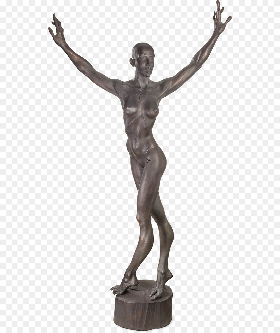 Bronzefigur Nackter Tanz Von Roman Strobl Statue, Cross, Symbol, Adult, Male Free Png Download