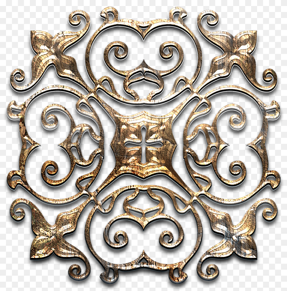 Brooch Metal Aged Gold Metal Design Texture, Accessories, Jewelry, Bronze Png Image