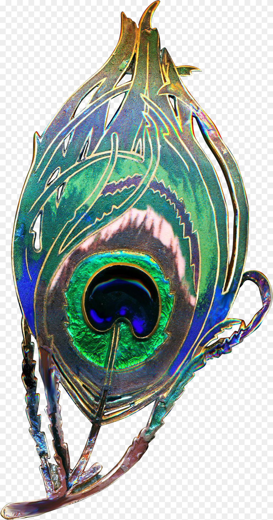 Brooch Stunning Piel Freres Art Nouveau Enamel On Brass Art Nouveau Peacock Eye, Accessories, Pattern, Ornament, Fractal Free Png Download