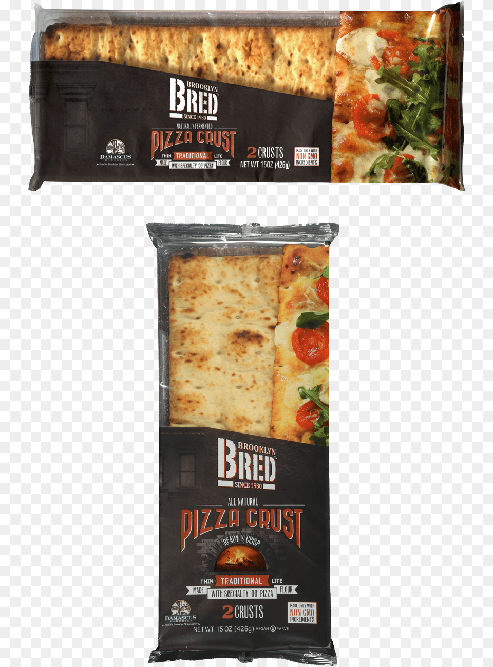 Brooklyn Bred Pizza Crust Traditional Product Package Ancient Grains Pizza Crust, Advertisement, Food, Poster, Bread Png