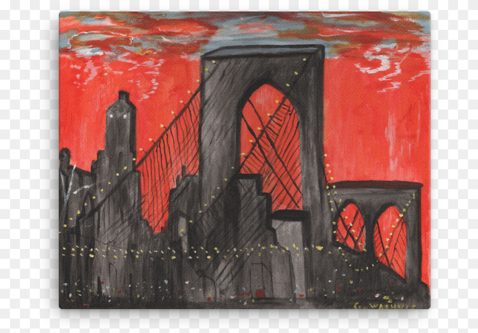 Brooklyn Bridge, Art, Modern Art, Painting, Person Free Png