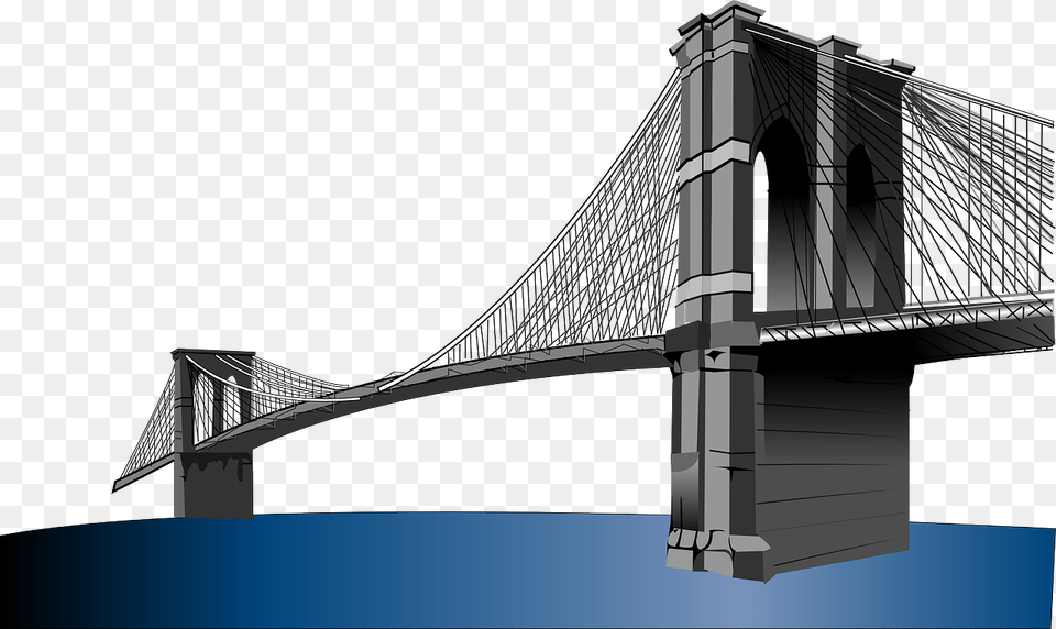 Brooklyn Bridge Clipart, Suspension Bridge Png