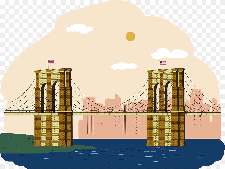 Brooklyn Bridge Clipart, Arch, Architecture, Suspension Bridge, Outdoors Free Png