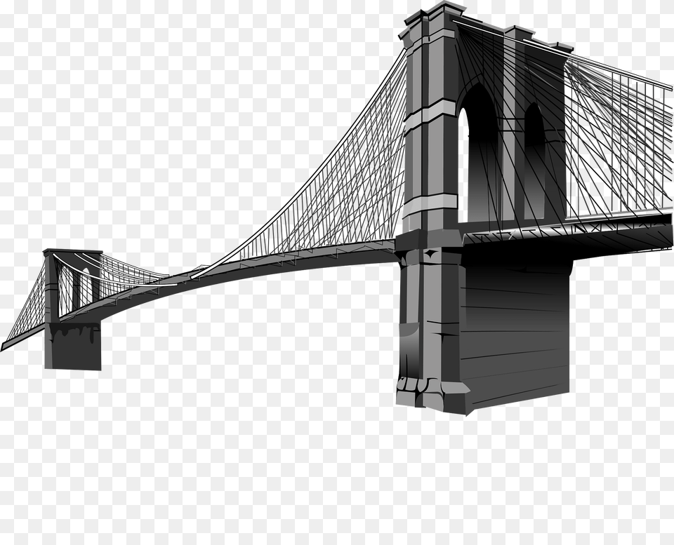 Brooklyn Bridge Clipart, Suspension Bridge Free Transparent Png