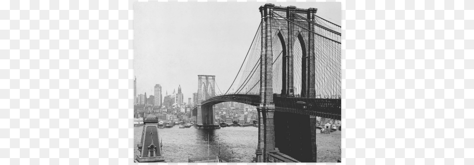 Brooklyn Bridge Over East River And Surrounding Ar Self Anchored Suspension Bridge, City, Metropolis, Urban, Boat Free Transparent Png